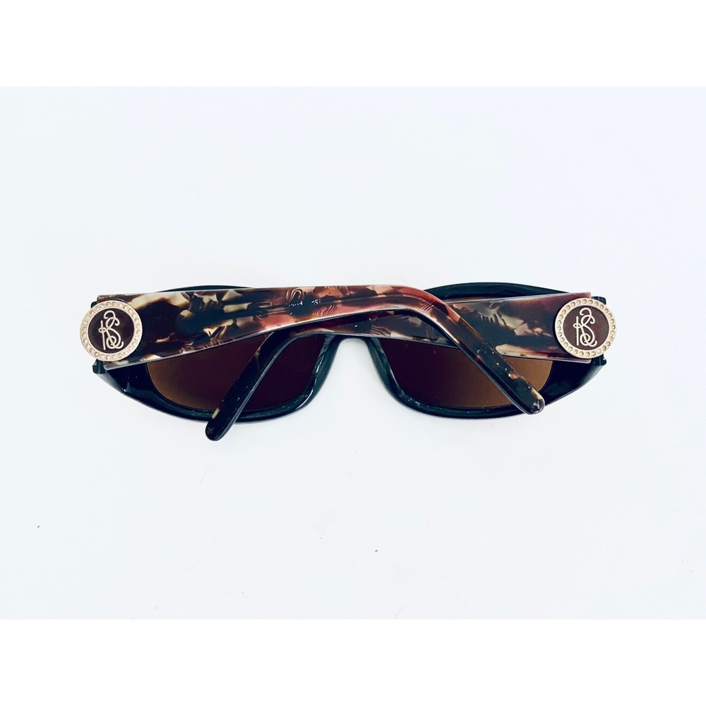 VTG Kate Spade Brown Tortoise Pearl Oval Wrap Glasses Italy Freddie/S 57 17 125 - Picture 7 of 12
